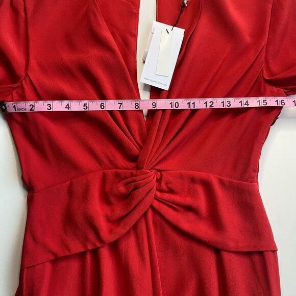NWT EQUIPMENT Twist Front Long Sleeve Dress Aura Red Sz 4 - Picture 14 of 16